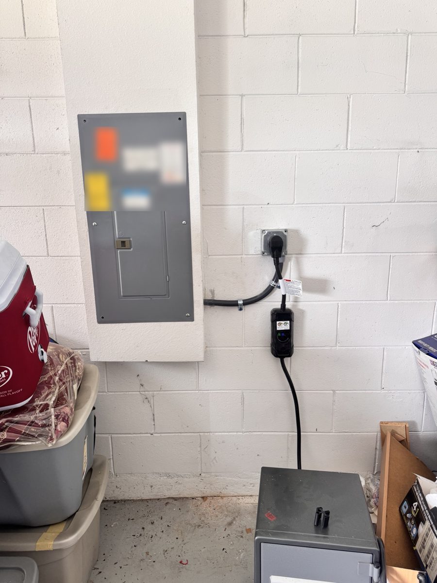 EV charger outlet installed by Robinson E Electric